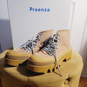 PROENZA SCHOULER LUG SOLE BOOTS IN BEIGE, SIZE 39